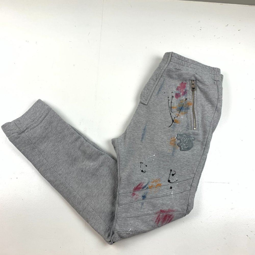 Just Cavalli Knit Paint Splatter Skinny Moto Joggers Men's Size Medium